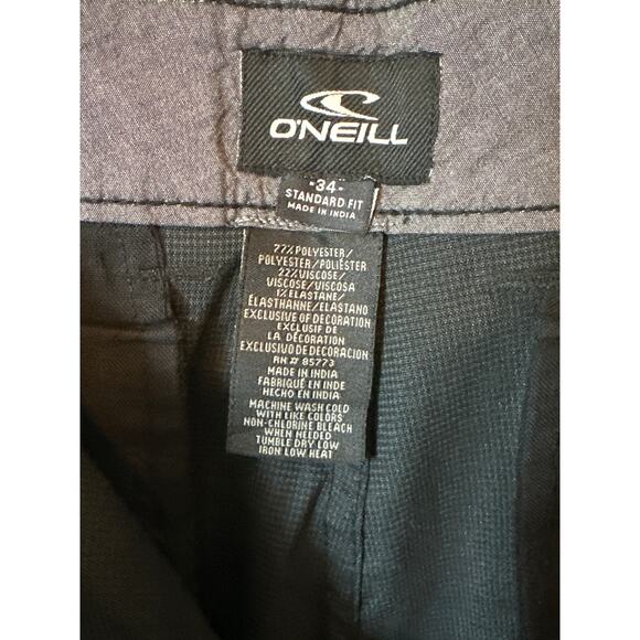 O'Neill Men's Standard Fit Shorts Black Light Check Pattern Size 34 Summer Beach - Picture 6 of 11